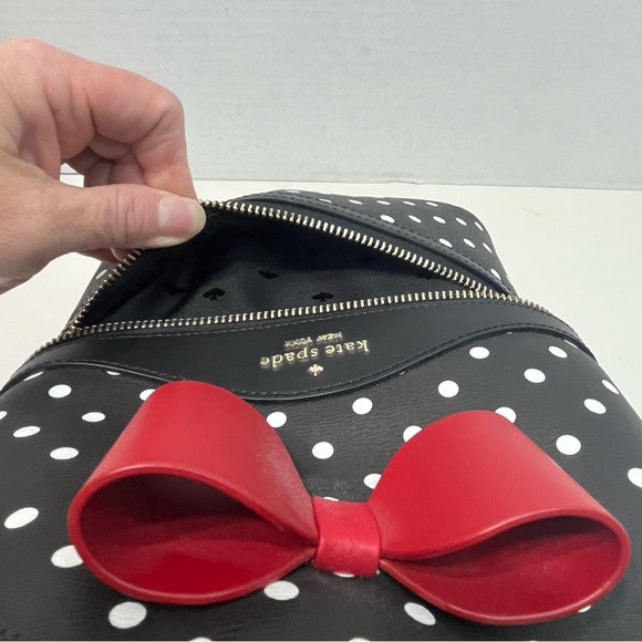 KATE SPADE Disney Minnie Mouse Mini backpack purse polka dot bow - Picture 8 of 16